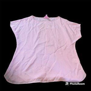 Lilly Pulitzer pink and white striped 100% silk blouse